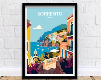 Impression d'art de Sorrente | Affiche de Sorrente | Impression de Sorrente | Affiche de l'Italie | Art mural | affiche de voyage | Impression d'art de Sorrente | Impression Italie