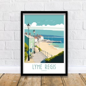 Lyme Regis Travel Print Lyme Regis Home Décor Lyme Regis Dorset Art Print Lyme Regis Room Print For Lyme Regis Gift Wall Decor Lyme Regis