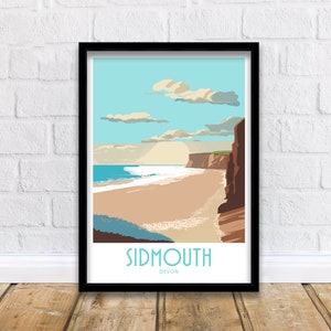 Sidmouth Travel Print Sidmouth Devon Poster Home Décor Sidmouth Devon Art Print Sidmouth Devon Room Sidmouth Devon Gift Sidmouth Devon Art