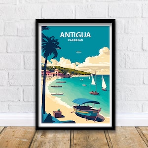 Antigua Travel Print Antigua Wall Art Antigua Home Living Decor Antigua Illustration Travel Poster Gift For Antigua Wall Decor Antigua Gift