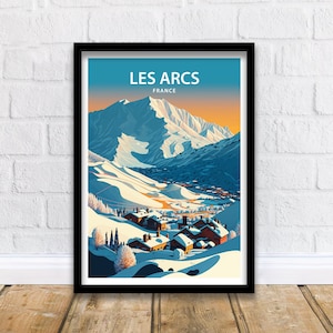 Les Arcs Ski Print | Ski Poster | Ski Print | Skiing Poster | Les Arcs Print | Skiing | Les Arcs Poster | Travel Prints | Ski Resort Poster