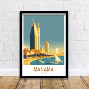 Manama Bahrain Travel Print Wall Art Manama Travel Poster Gift For Manama Scenery Wall Art Manama Bahrain City Wall Art Gift Manama Bahrain