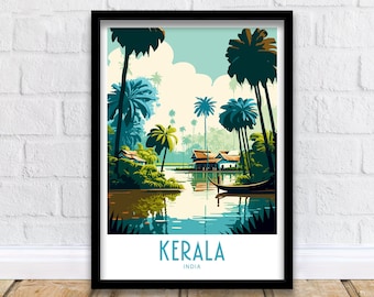 Kerala Indien Reise Print Wandkunst Kerala Indien Reise Poster Geschenk für Kerala Indien Landschaft Wandkunst Kerala Indien Stadtwand Geschenk Kerala