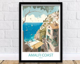 Amalfi Coast Art Print | Amalfi Coast Print | Italy Print | Italy Wall Art | Amalfi Coast Art | Italy Poster | Amalfi Poster | Amalfi Print