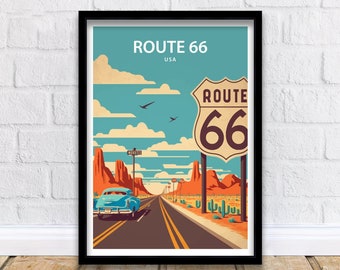 Route 66 Art Print | Route 66 | Route 66 Wall Decor| Route 66