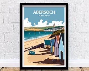 Abersoch Travel Print Abersoch North Wales Decoración del hogar Abersoch Art Print North Wales Room Print para Abersoch North Wales Gift Art