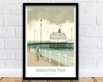 Brighton Pier Art Print | Brighton Print | Brighton Art | Brighton Pier Print | Brighton Poster | Seaside | Brighton Pier Poster