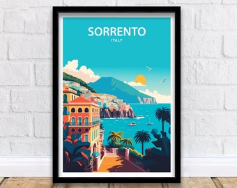 Sorrento Art Print | Sorrento Poster | Sorrento Print | Italy Poster | Wall Art | Travel Poster | Sorrento Art Print | Italy Print