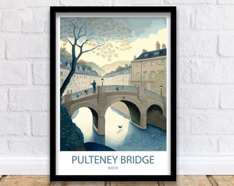 Pulteney Bridge Bath Art Print | Bath Print | Somerset Print | Travel Poster | Bath Poster | City Of Bath | Home Decor | Bath Somerset Print