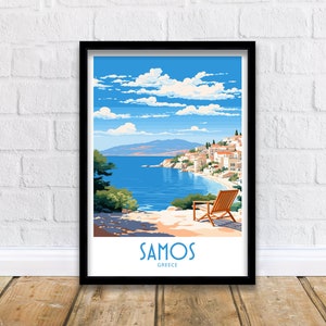 Samos Travel Print Samos Greece Poster Home Décor Samos Greece Art Print Samos Greece Room Samos Greece Gift Decor Samos Wall Decor Print