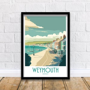Weymouth Travel Print Weymouth Dorset Home Décor Weymouth Dorset Art Print Weymouth Dorset Wall Decor Room Print Weymouth Art Dorset Gift