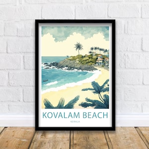 Kovalam Travel Print Wall Art Kovalam Kerala Travel Poster Gift Kovalam India Scenic Wall Art Kovalam Kerala India Gift Kovalam Beach Print