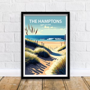 Die Hamptons Kunstdruck | Hamptons Plakat | Wohnkultur | Suffolk County | Long Island Kunst | Long Island Wand Kunst | Hamptons Beach