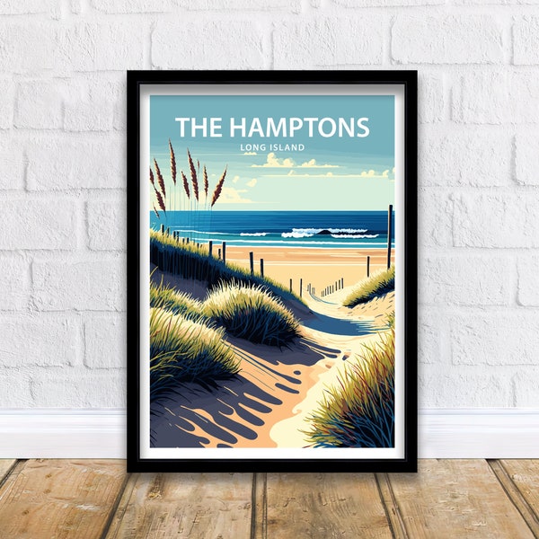 The Hamptons Art Print | The Hamptons Poster | Home Decor | Suffolk County | Long Island Art | Long Island Wall Art | Hamptons Beach