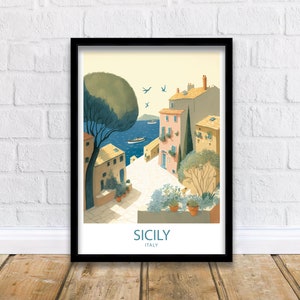 Sicily Art Print | Sicily Wall Art | Sicily Print | Sicily Poster | Italy Wall Art | Italy Print | Italy Poster | Sicily Travel Poster