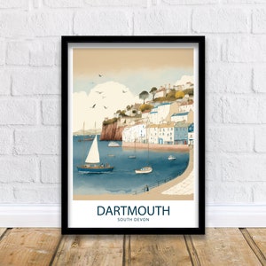 Dartmouth Art Print | Dartmouth | Dartmouth Harbour | Dartmouth Print | Dartmouth Art | Travel Poster | Travel Print | Dartmouth Poster |