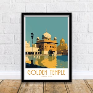 Golden Temple Punjab India Travel Print Wall Art Punjab India Travel Poster Gift For Punjab Scenery Wall Art Punjab India City Wall Art Gift