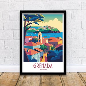 Grenada Travel Print Wall Art Grenada Travel Poster Gift For Grenada Caribbean Scenery Wall Art Grenada Caribbean Gift Wall Art Grenada