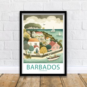 Barbados Caribbean Travel Print Wall Art Barbados Travel Poster Gift For Barbados Caribbean Scenery Wall Art Barbados Gift Wall Art Barbados