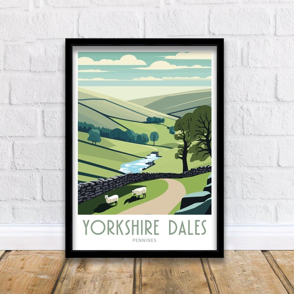 Yorkshire Dales Travel Print Wall Art Yorkshire Dales Travel Poster Gift For Yorkshire Dales Scenery Wall Art Yorkshire Dales Wall Art Gift