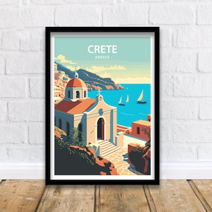 Crete Art Print | Crete Art Poster | Travel Poster | Greece Travel Print | Greece Poster | Crete Print | Travel Poster | Crete Travel Print