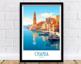 Chania Travel Print Chania Greece Poster Home Décor Chania Greece Art Print Chania Greece Room Chania Greece Gift Decor Chania Greece Poster