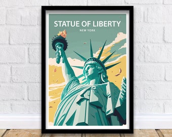 Vrijheidsbeeld kunstafdruk | Vrijheidsbeeld-print | New York-poster | Muurkunst New York | New York City-afdruk | Wanddecoratie|Reisposter
