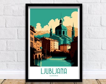 Ljubljana Travel Print Ljubljana Slovenia Home Décor Ljubljana Slovenia  Art Print The Ljubljana Slovenia Room Print For Ljubljana Slovenia