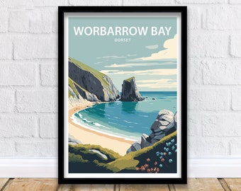 Worbarrow Bay Art Print | Dorset | Worbarrow Bay Poster | Dorset Coast Print | Travel Poster | Dorset Coast | Seaside Poster | Warbarrow Bay