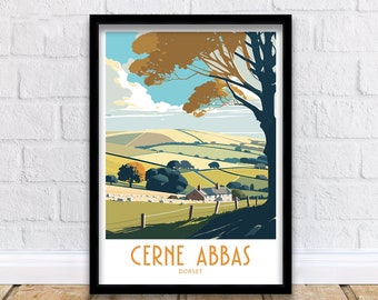 Cerne Abbas Travel Print Cerne Abbas Home Décor Cerne Abbas Dorset Art Print Cerne Abbas Room Print For Cerne Abbas Scenic Art Poster Gift