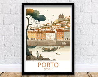 Porto Reise-Druck Wandkunst Porto Reise-Plakat Geschenk Porto Portugal Malerische Wandkunst Porto Portugal Geschenk Für Porto Portugal Malerische Kunstwerk