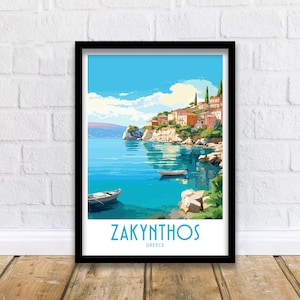 Zakynthos Travel Print Zakynthos Greece Poster Home Décor Zakynthos Greece Art Print Zakynthos Greece Room Zakynthos Greece Gift Zakynthos