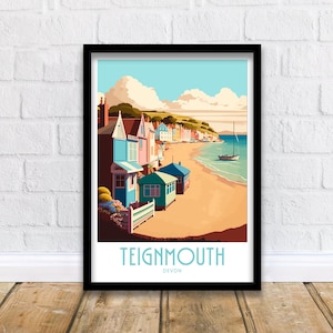 Teignmouth Travel Print Teignmouth Devon Poster Home Décor Teignmouth Devon Art Print Teignmouth Devon Room Teignmouth Devon Gift Teignmouth