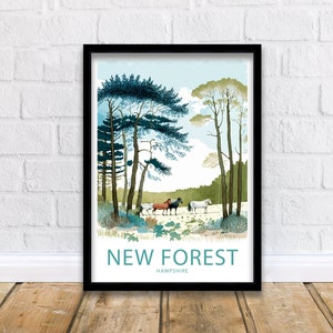 New Forest Travel Print Wall Art New Forest Travel Poster Gift New Forest Scenic Wall Art New Forest Gift For New Forest Art Hampshire