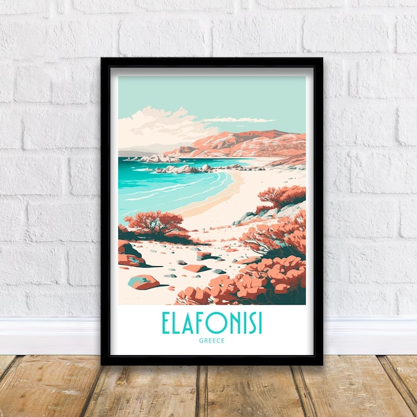 Elafonisi Travel Print Elafonisi Greece Poster Home Décor Elafonisi Greece Art Print Elafonisi Greece Room Elafonisi Greece Gift Decor Art