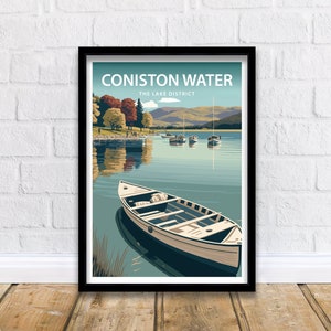 Coniston Water Art Print | Lake District | Coniston Water | Lake District Print | Travel Poster | Coniston Print | Lake District Poster