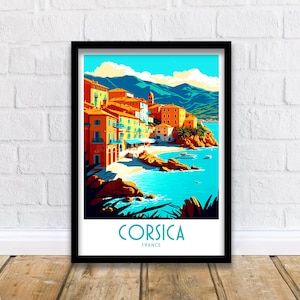 Impressão de viagem da Córsega, pôster da Córsega, França, decoração para casa, impressão de arte da Córsega, impressão de quarto da Córsega, França, decoração de parede da Córsega, presentes, arte de parede da Córsega