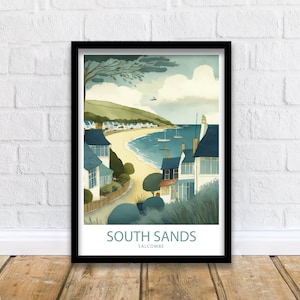 South Sands Travel Print South Sands Salcombe Home Décor South Sands Salcombe Art Print The South Sands Salcombe Room Print For South Sands