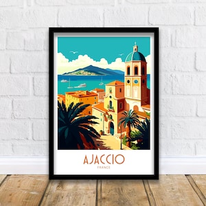 Ajaccio Travel Print Ajaccio France Poster Home Décor Ajaccio France Art Print Ajaccio French Room Print Ajaccio France Wall Decor Ajaccio
