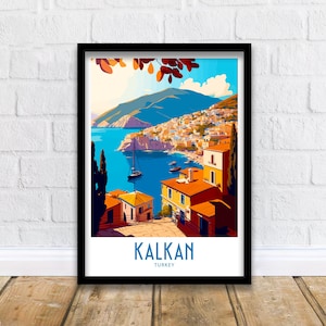 Kalkan Travel Print Wall Art Kalkan Turkey Travel Poster Gift Kalkan Turkey Scenery Art Kalkan Turkey Gift Wall Art Kalkan Scenic Poster Art