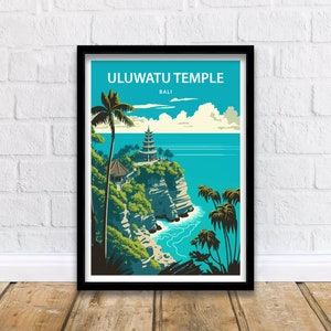 Uluwatu Temple Travel Print Wall Art Uluwatu Bali Travel Poster Gift For Uluwatu Scenery Wall Art Uluwatu Bali City Wall Art Gift For Bali