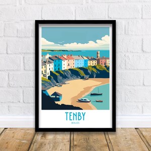 Tenby Travel Print Wall Art Tenby Wales Wall Hanging Home Decoration Tenby South Wales Gift Art Lovers Print Tenby South Wales Wall Decor