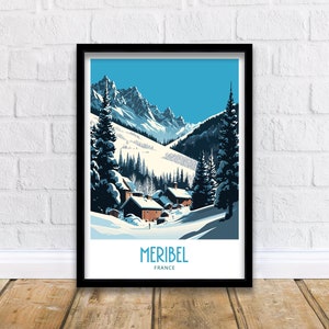 Meribel Ski Print | Ski Poster | Ski Print | Skiing Poster | Meribel Print | Narciarstwo | Meribel Ski Poster | Travel Prints | Ski Resort Poster