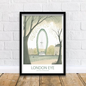 London Eye Art Print | London Print | London Eye Print | Wall Art | London Art Print | Home Decor | London Eye Poster | London Eye Poster