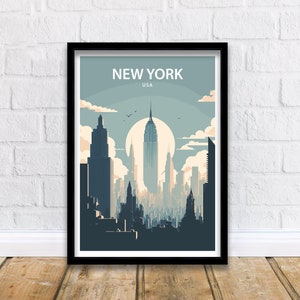 New York Kunstdruck | New York City Poster | New York Poster | Wanddekoration | Reise Poster | Reise-Druck | New York City Wandbild | New York Dekor