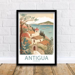 Antigua Caribbean Travel Print Wall Art Antigua Travel Poster Gift For Antigua Caribbean Scenery Wall Art Antigua Gift Wall Art Antigua