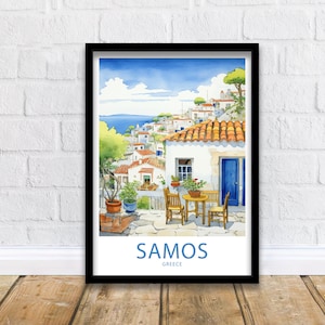 Samos Travel Print Samos Greece Poster Home Décor Samos Greece Art Print Samos Greece Room Samos Greece Gift Decor Samos Wall Decor Print