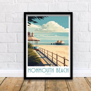 Monmouth Beach Reise-Druck Monmouth Beach Home Décor Monmouth Beach Dorset Kunstdruck Monmouth Beach Zimmer Druck Monmouth Beach Wand Kunst Geschenk