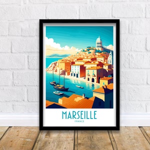 Stampa di viaggio di Marsiglia Poster di Marsiglia Francia Arredamento per la casa Stampa artistica di Marsiglia Francia Stampa della stanza di Marsiglia Francia Stampa di Marsiglia Francia Regalo