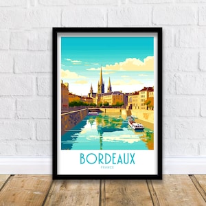 Bordeaux Travel Print Bordeaux France Poster Home Décor Bordeaux France Art Print Bordeaux French Room Print Bordeaux France Wall Decor